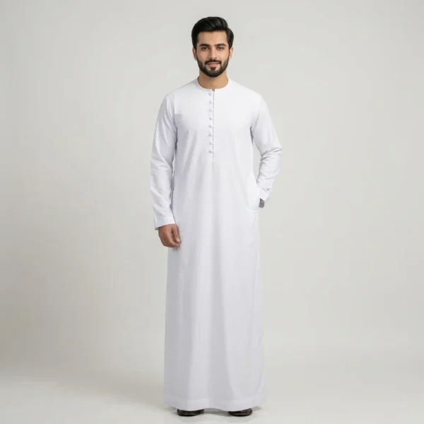 White Omani Thobe For Men