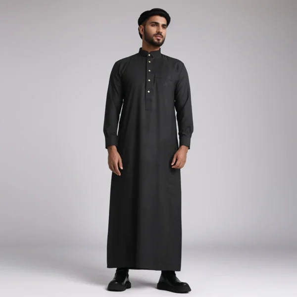 Black Cotton Thobe For Men CA
