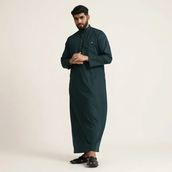 Dark Green Saudi Thobe For Men Canada