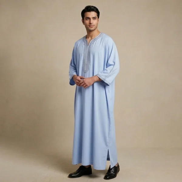 Ice Blue Mens Moroccan Thobes Canada