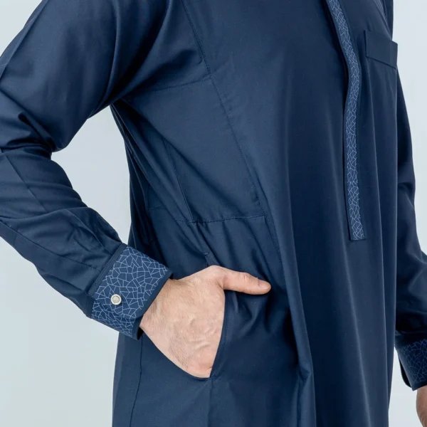 Designer Mens Navy Blue Saudi Thobe Canada Navy Blue Saudi Thobe
