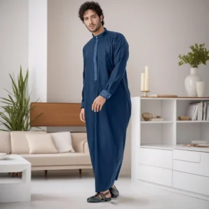 Designer Men's Navy Blue Saudi Thobe Canada Men's Navy Blue Saudi Thobe