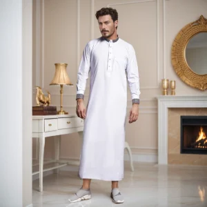 Designer Off White Cotton Thobe For Men Canada Cotton Thobe For Men Canada