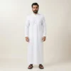 Designer White Saudi Thobe For Men CA White Saudi Thobe For Men