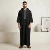 Elegant Black Hooded Mens Moroccan Thobes CA Mens Moroccan Thobes CA