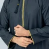 Embroidered Black Emirati Thobe For Men