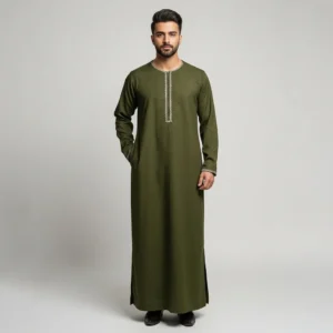 Olive Green Thobe For Men