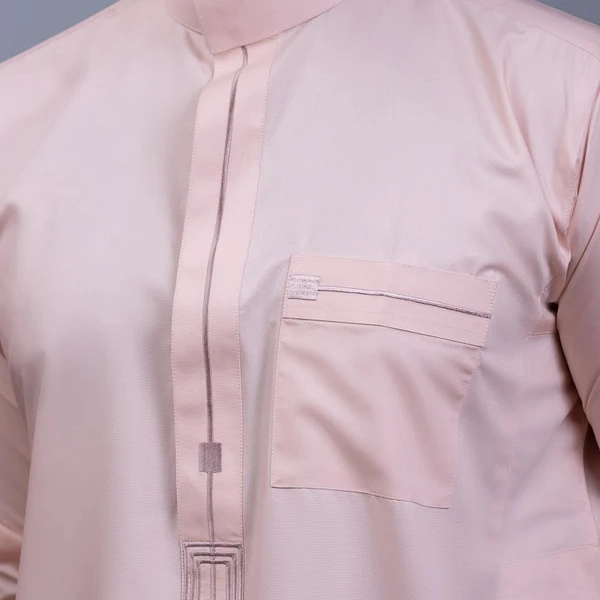 Embroidered Men's Dusty Rose Saudi Arabia Thobe CA Embroidered Men's Dusty Rose Saudi Arabia Thobe