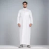 Embroidered Men's Pure White Saudi Style Thobe CA Men's Pure White Saudi Style Thobe