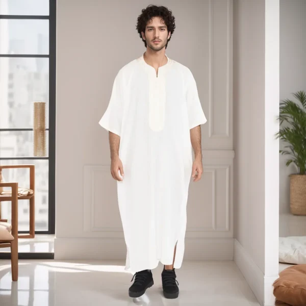 White Moroccan Thobes Men CA