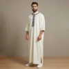 Embroidered Off White Moroccan Thobes Men CA White Moroccan Thobes Men CA