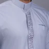 Embroidered Slate Grey Saudi Thobe For Men