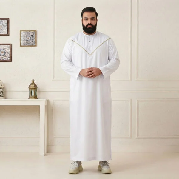 Embroidered White Omani Style 6XL Men Thobes Canada Embroidered White Omani Style 6XL Men Thobes Canada