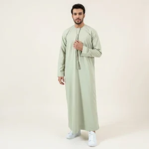 Emirati Sage Green Thobe For Mens