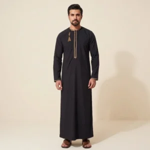 Black and Golden Thobe For Men