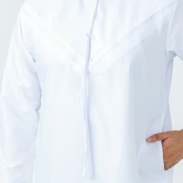 White Tassel Thobe For Men