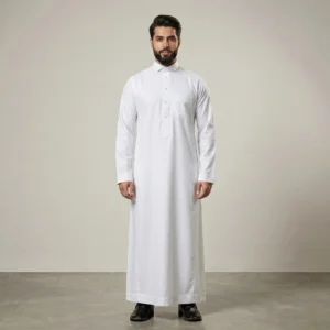 White Cashmere Wool Thobe