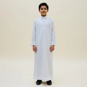 White Saudi Thobe For Boys
