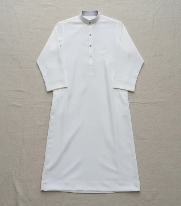 White Saudi Thobe For Boys