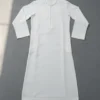 Kids Classic White Zipper Thobe For Boys