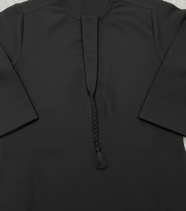 Kids Emirati Classic Black Thobe CA Kids Emirati Classic Black Thobe