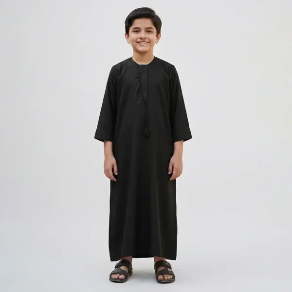 Kids Emirati Classic Black Thobe Canada Kids Emirati Classic Black Thobe