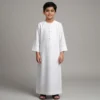 Kids Pure White Formal Thobe for Boys