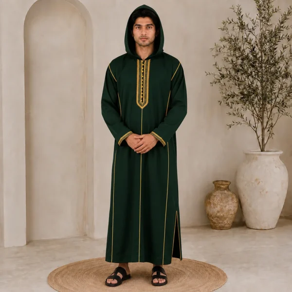 Men's Deep Emerald Green Djellaba