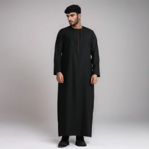 Jet Black Omani Style Thobe
