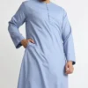 Men’s Light Blue Omani Thobe with V-Stitch Canada Men’s Light Blue Omani Thobe with V-Stitch