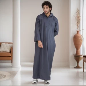 Slate Grey Hooded Thobe