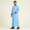Modern Contrast Collar Ice Blue Mens Thobe CA Modern Contrast Collar Ice Blue Mens Thobe