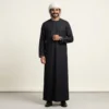 Black with Gold Piping Thobe For Men