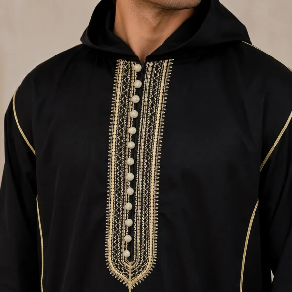Black and Gold Djellaba For Men