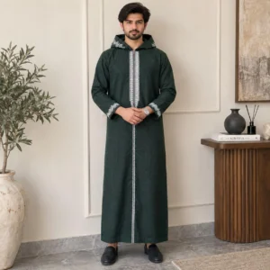Forest Green Men’s Wool Hooded Djellaba