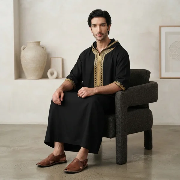 Hooded Moroccan Thobe Men
