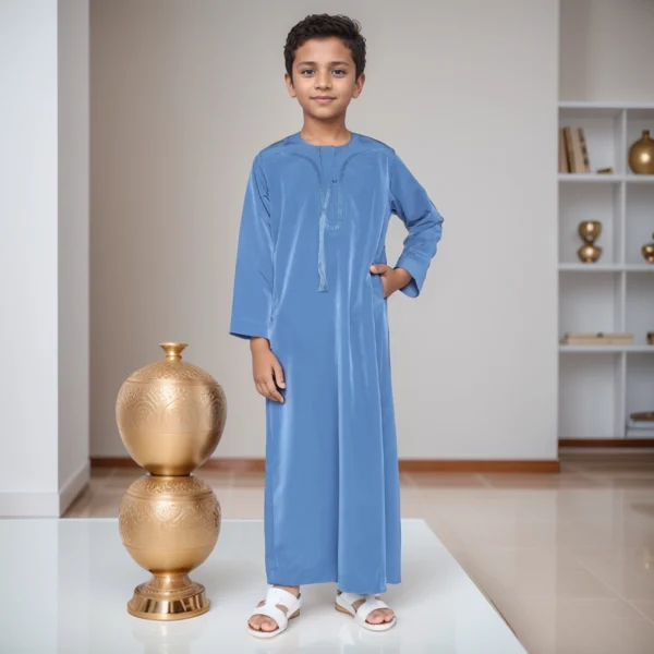New Kids Steel Blue Emirati Thobe Canada New Kids Steel Blue Emirati Thobe
