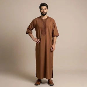 New Style Embroidered Brown Moroccan Thobes Men Canada Brown Moroccan Thobes Men Canada