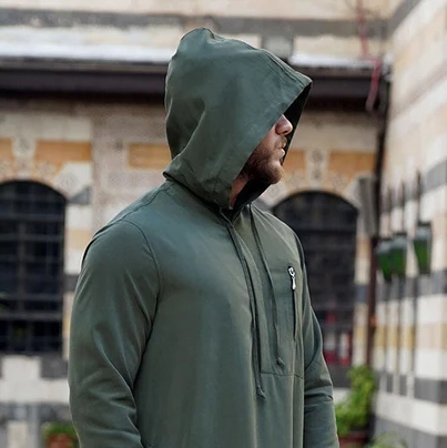 Olive Green Mens Hooded Thobe Canada CA Olive Green Mens Hooded Thobe Canada