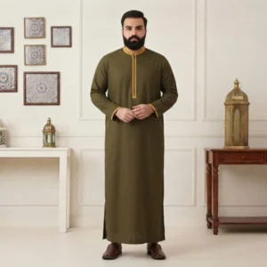 Omani Olive Green Kuwaiti Style 6XL Men Thobes Canada