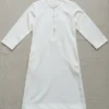 Omani Style Kids Classic White Zipper Jubbah For Boys
