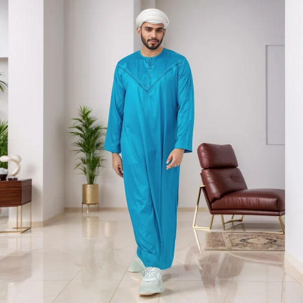 Blue Traditional Thobe For Mens