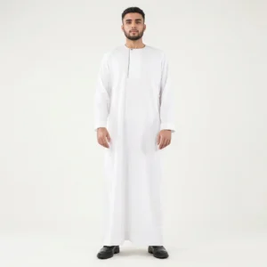 Premium Crisp White Tailored Men's Omani Thobe Canada Tailored Men's Omani Thobe