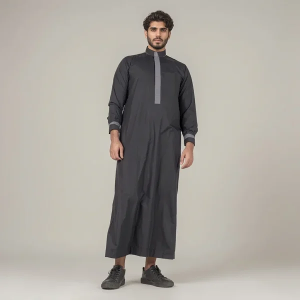 Grey Panel Mens Thobe CA