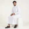 Simple Ban Collard White Saudi Thobe For Mena CA White Saudi Thobe For Men