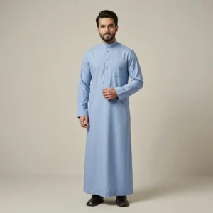 Sky Blue Men's Cashmere Wool Thobe