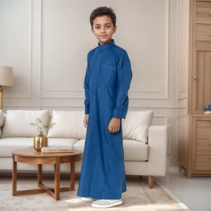 Traditional Kids Royal Blue Saudi Thobe