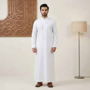 White Saudi Thobe For Men