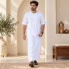 White Short Sleeve Modern Saudi Arabia Thobe